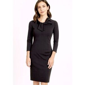 MISOOK Bow Neck Sheath Black Dress XSP